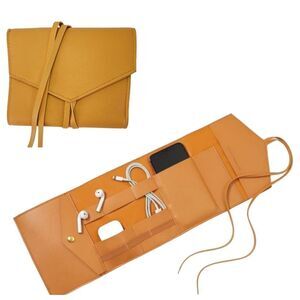 Glass Ladder & Co. Bags Katherine Tech Vegan Leather Organizer Travel Roll Honey